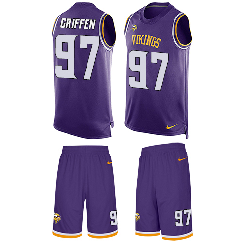 Nike Vikings #97 Everson Griffen Purple Team Color Men's Stitched NFL Limited Tank Top Suit Jersey - Click Image to Close